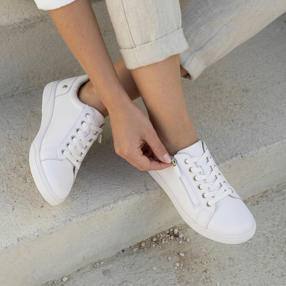 Brisbane Zip Casual Sneaker - White