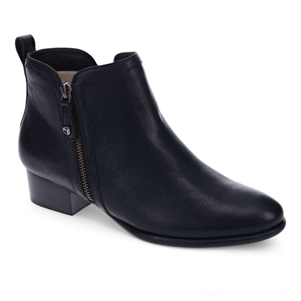 Houston Heeled Zip Boot - Black