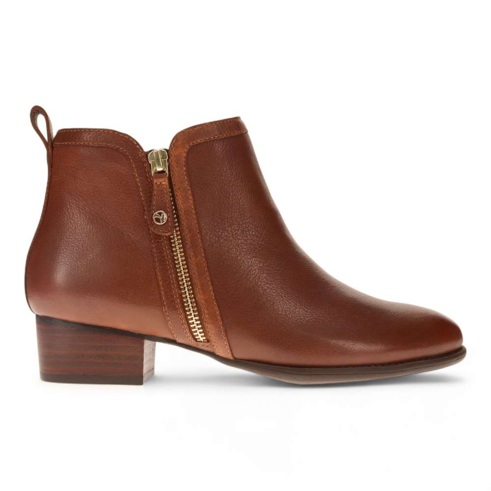 Houston Heeled Zip Boot - Mocha