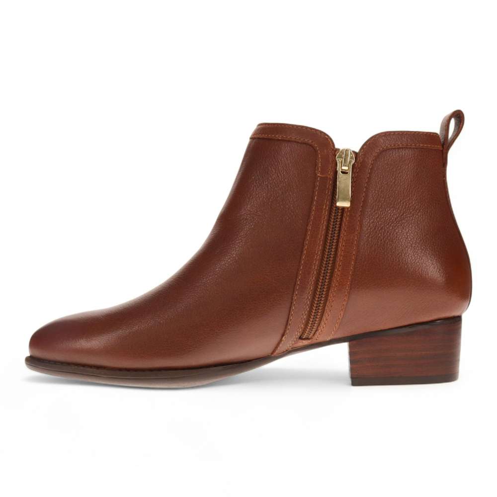 Houston Heeled Zip Boot - Mocha