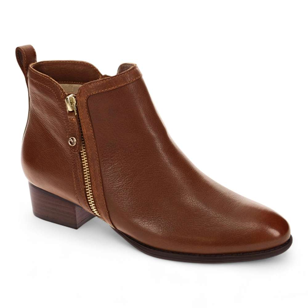 Houston Heeled Zip Boot - Mocha