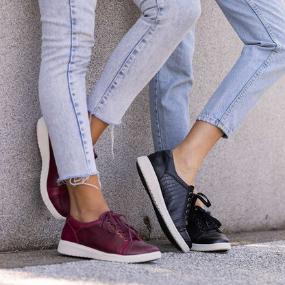 Belinda Casual Sneaker - Burgundy Snake