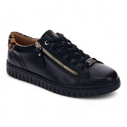 Luna Zip Casual Sneaker - Black Leopard