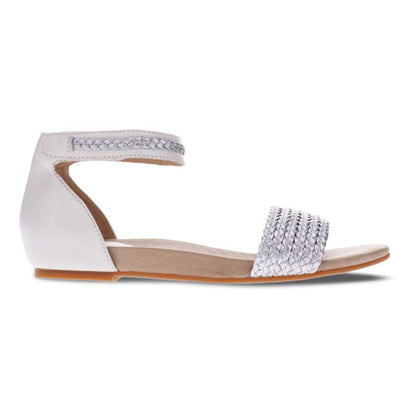 Moira Flat Sandal - Pearl White