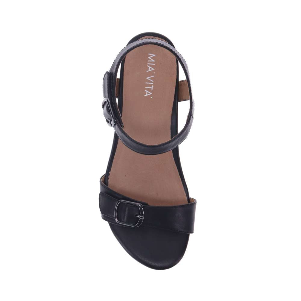 Nadia Wedge Sandal - Black