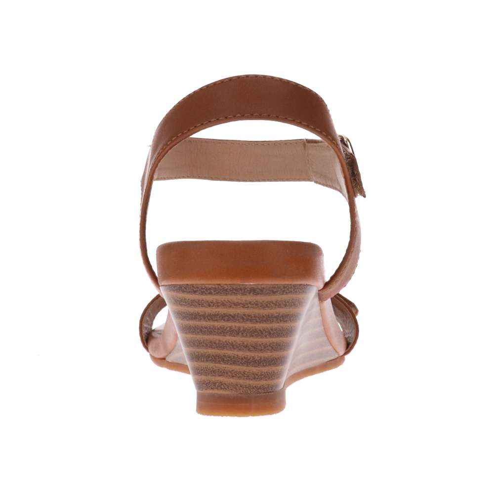 Nadia Wedge Sandal - Tan