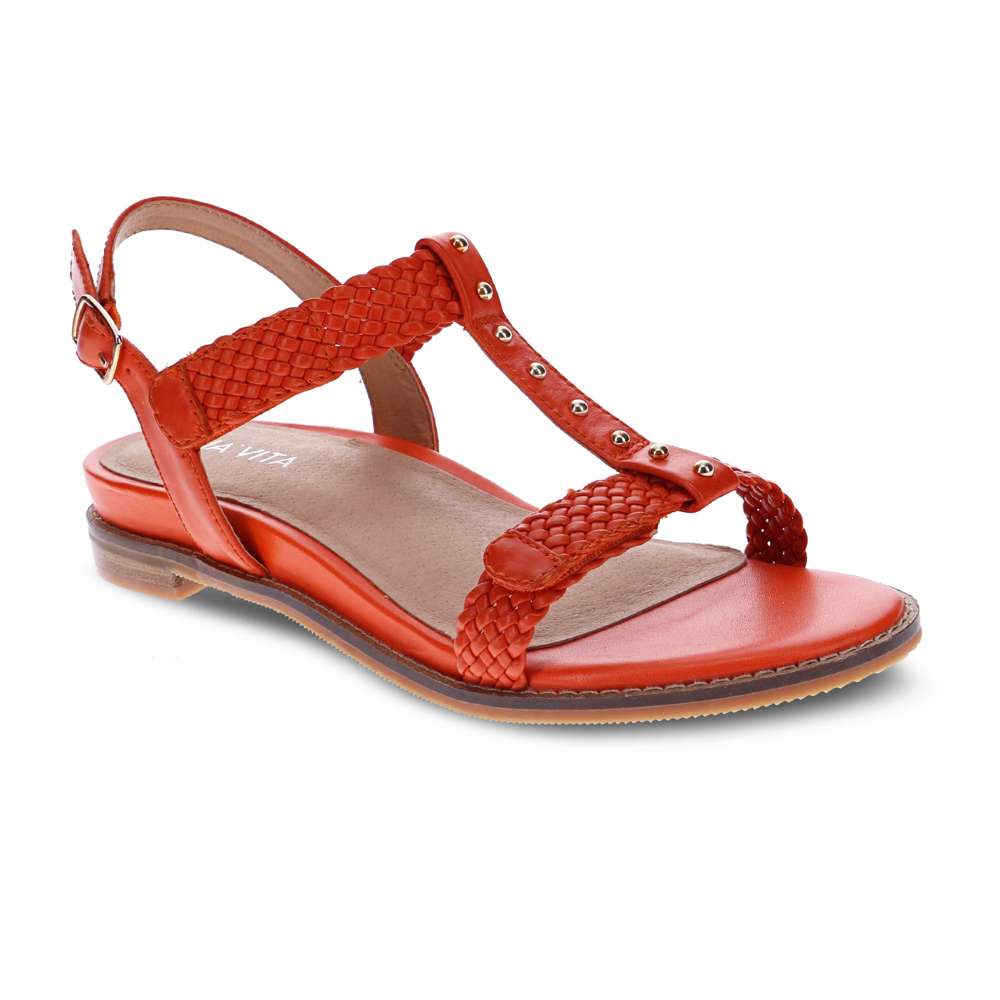 Olympia Adjustable Sandal - Tangerine