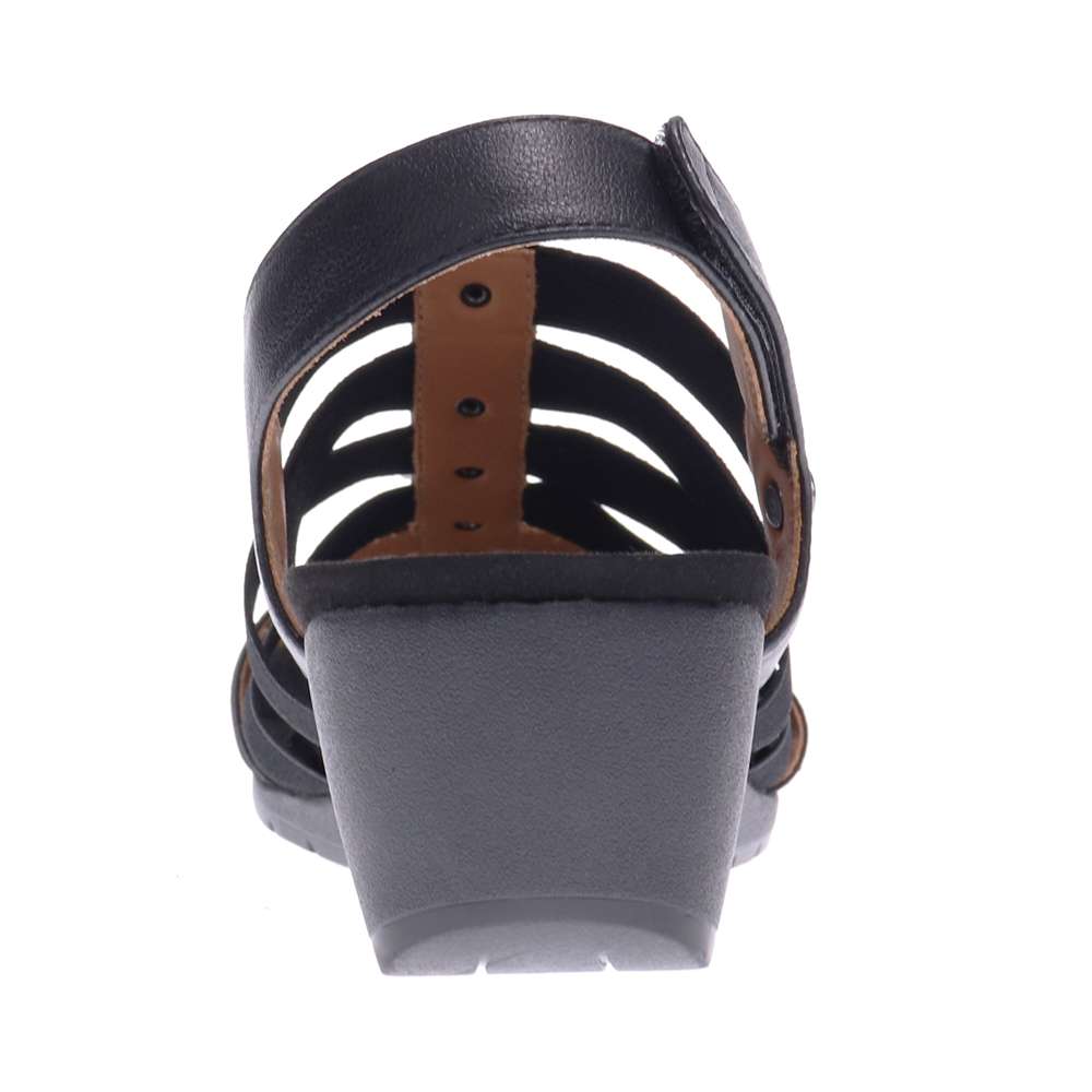 Bari Floral Wedge Sandal - Black French