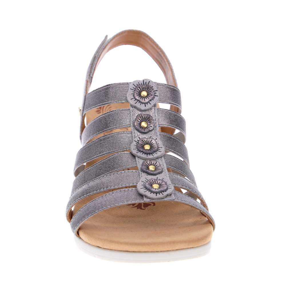 Bari Floral Wedge Sandal - Gold Wash