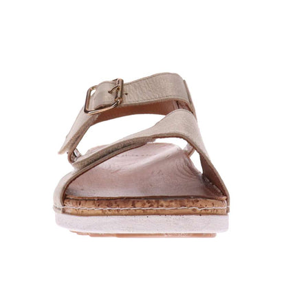 Georgia Back Strap Sandal - Gold Linen