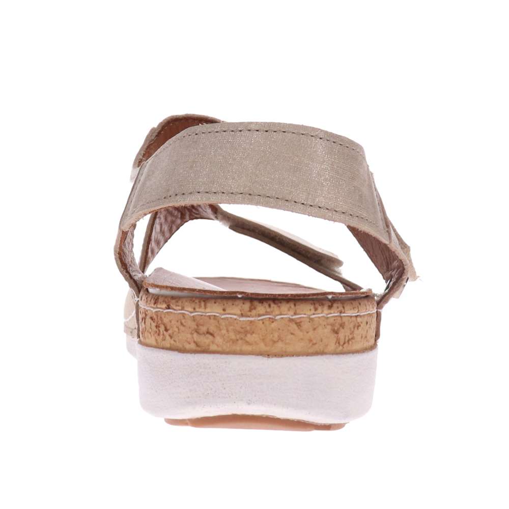Georgia Back Strap Sandal - Gold Linen