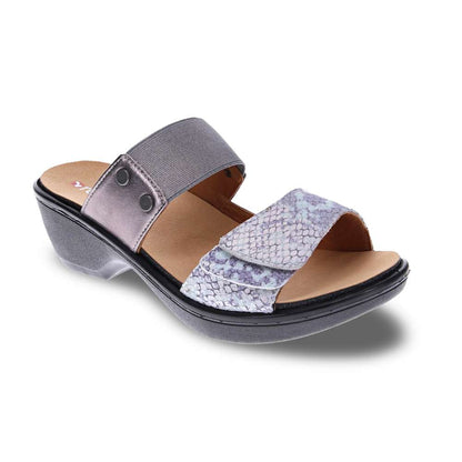 Ibiza Slide - Gunmetal/ Teal Snake