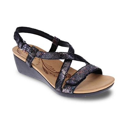 Luxor Wedge - Black Metallic Python