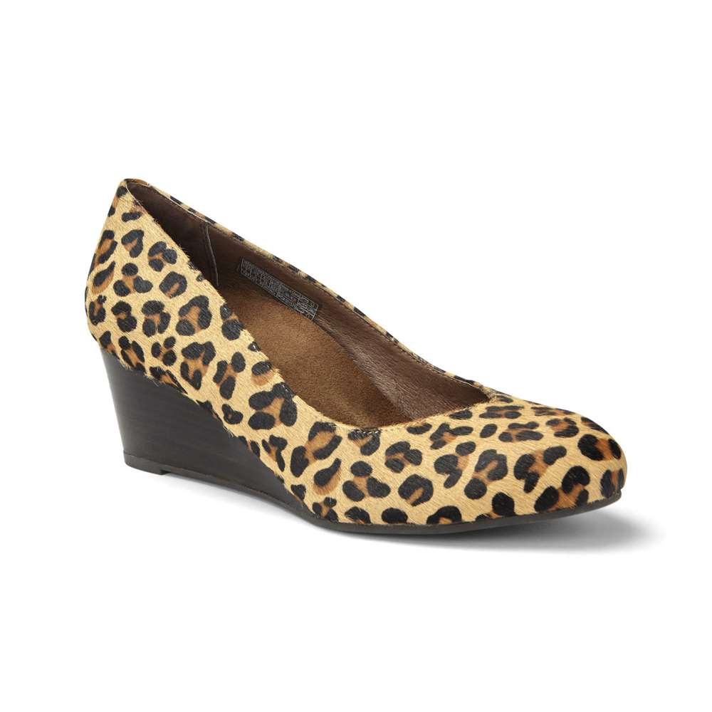 Antonia Wedge - Tan Leopard