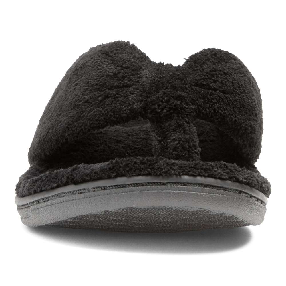 Gracie Toe Post Slipper - Black