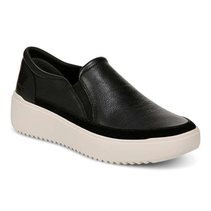 Kearny Platform Slip-On Sneaker - Black Leather