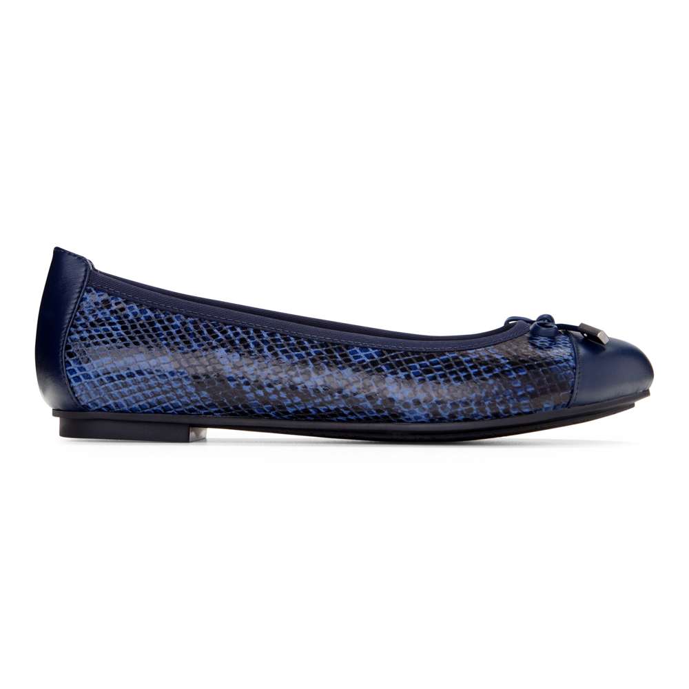 Minna Ballet Flat - Navy Snake