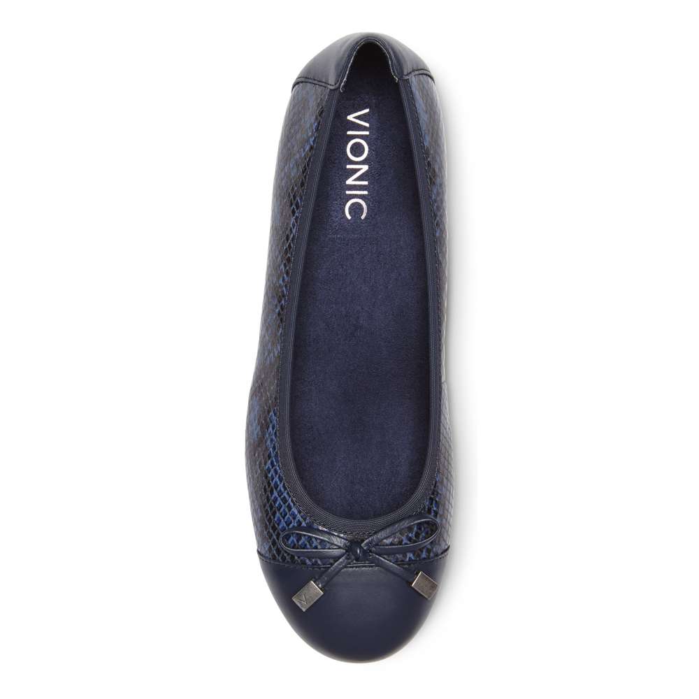 Minna Ballet Flat - Navy Snake