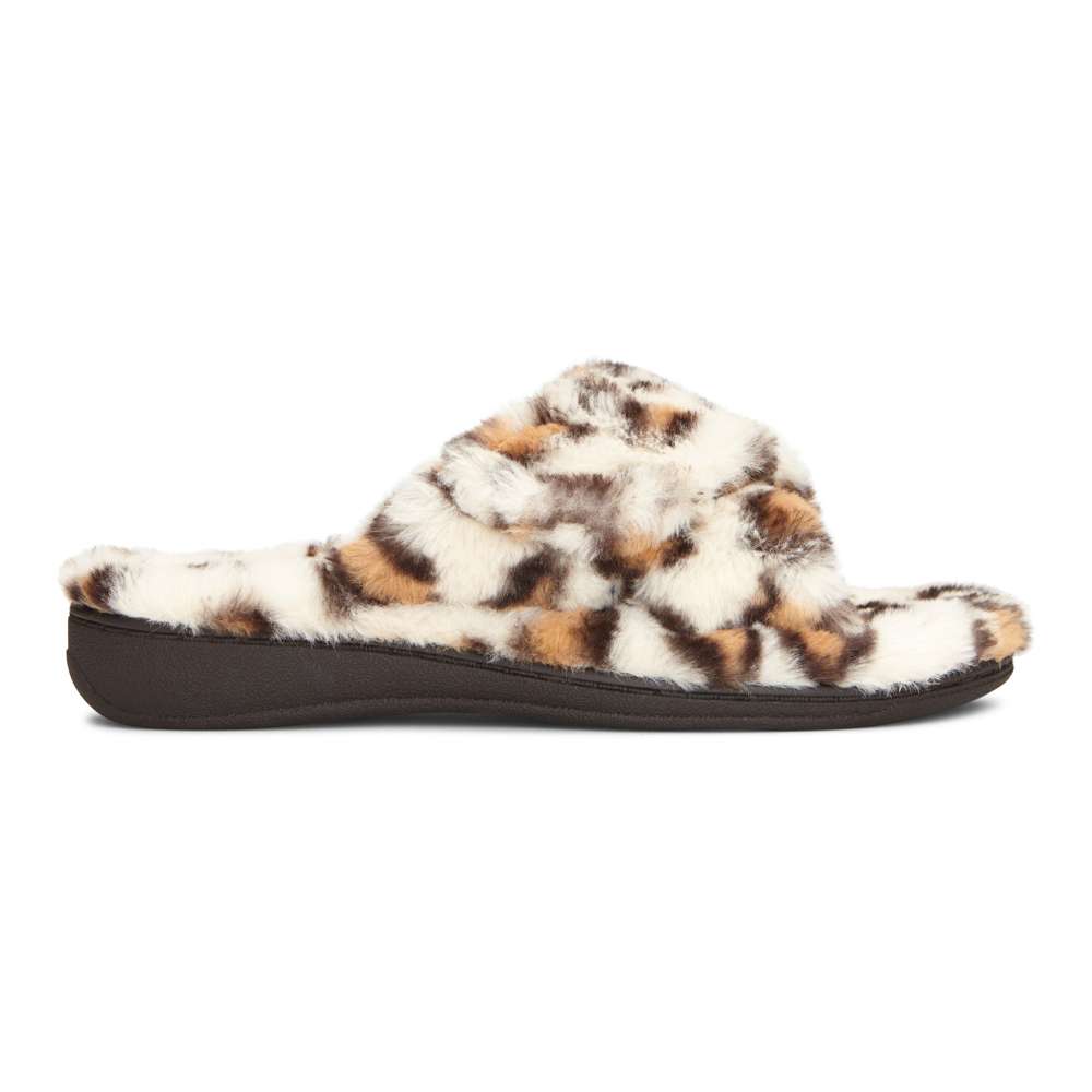 Relax Plush Slipper - Cream Leopard