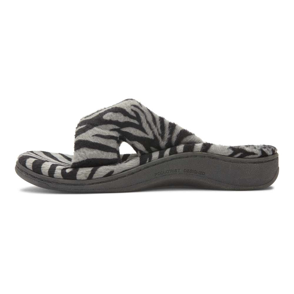 Relax Slipper - Dark Grey Zebra