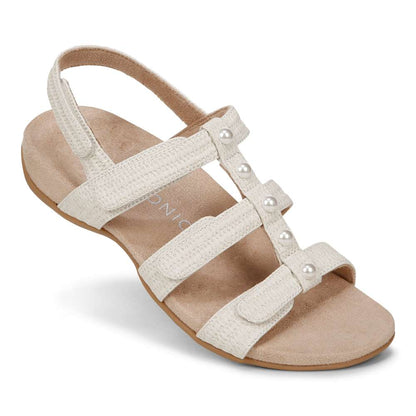 Amber Pearl Adjustable Sandal - Cream
