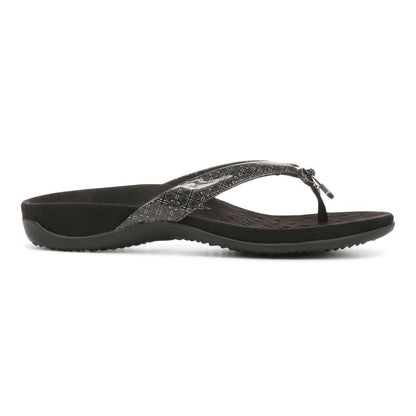 Bella Toe Post Sandal - Black Tile