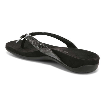 Bella Toe Post Sandal - Black Tile