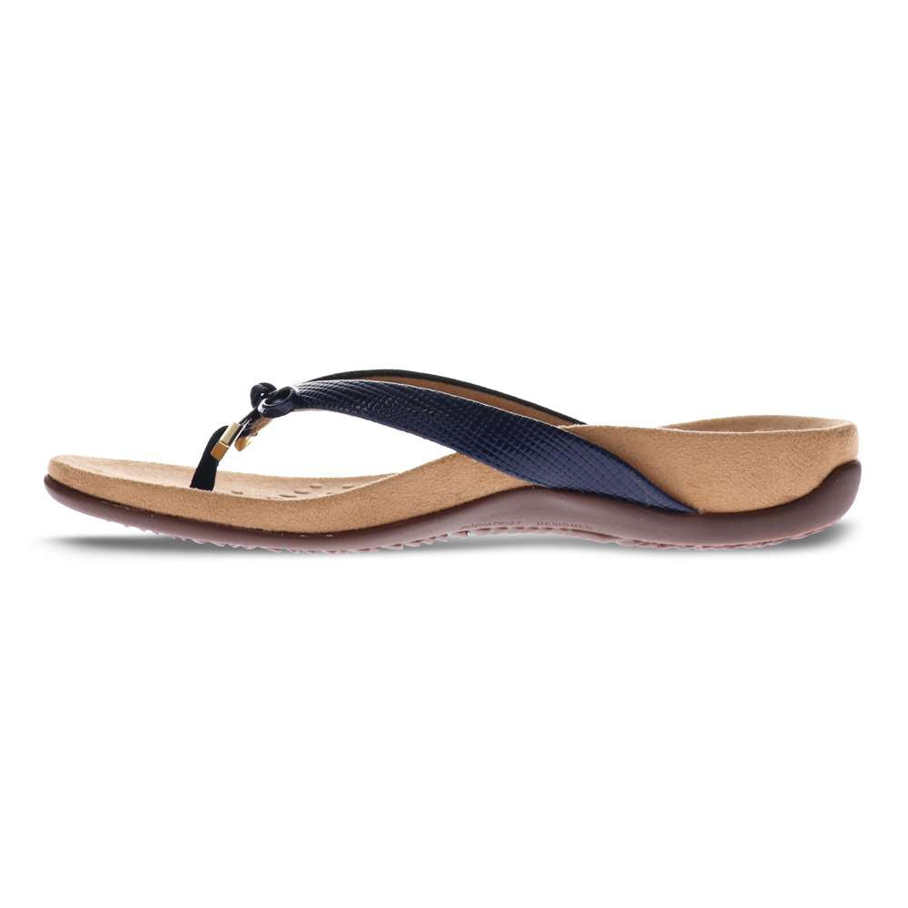 Bella Toe Post Sandal - Navy Lizard