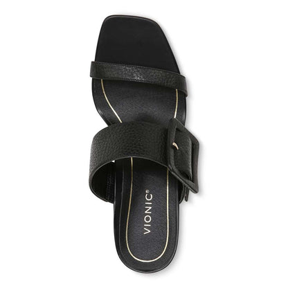 Brookell Heeled Sandal - Black Leather