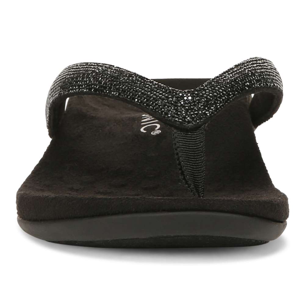 Dillon Shine Toe Post Sandal - Black