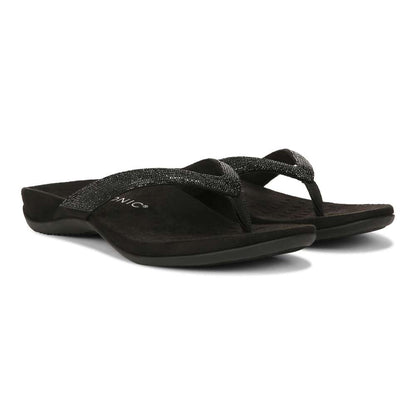 Dillon Shine Toe Post Sandal - Black
