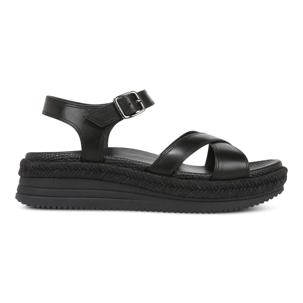 Mar Platform Sandal - Black Leather