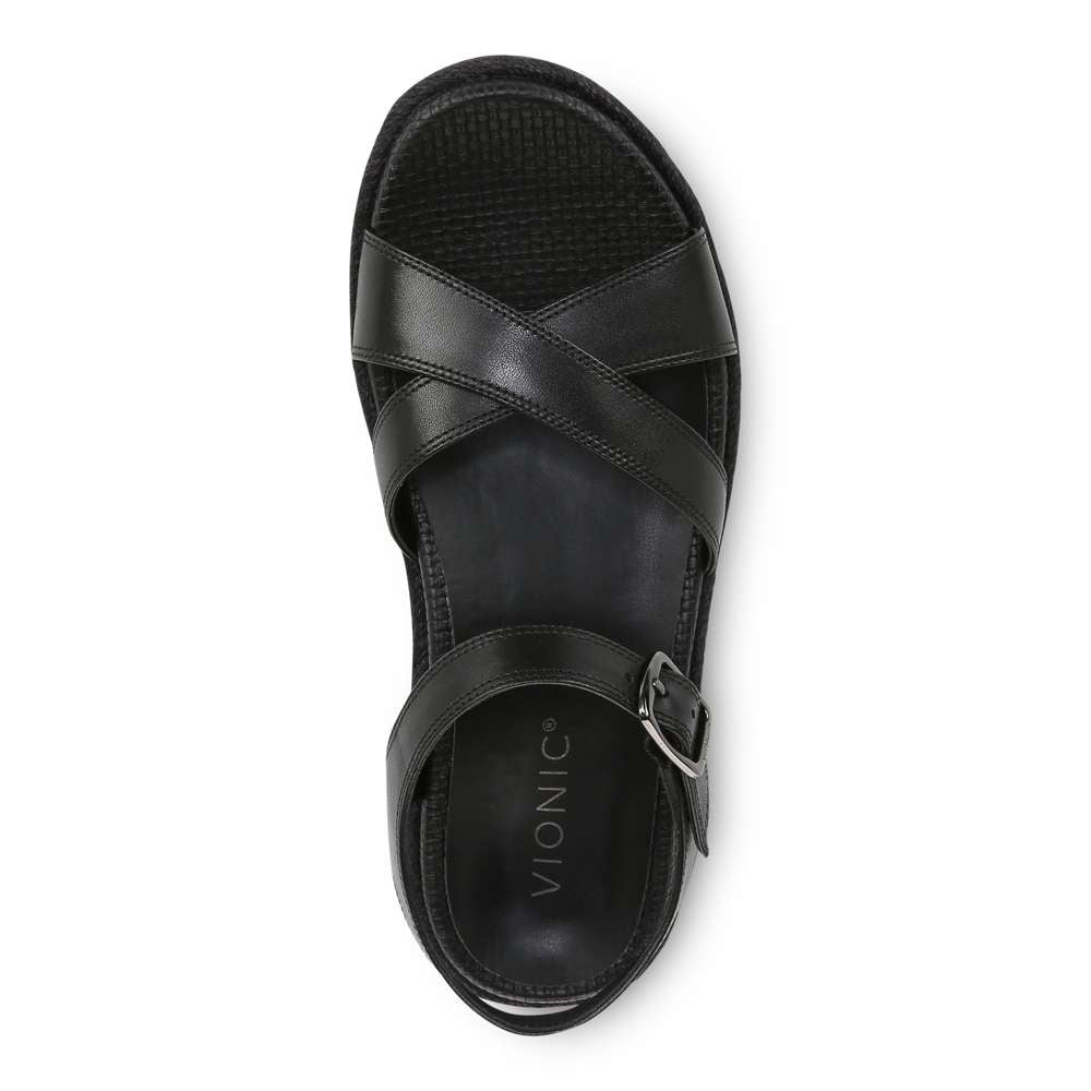 Mar Platform Sandal - Black Leather