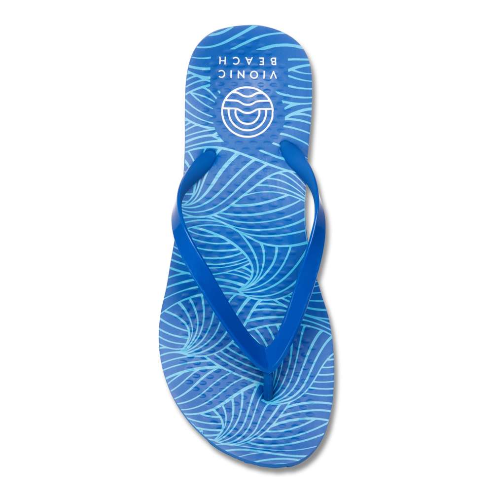 Noosa Print Toe Post Sandal - Wave Blue