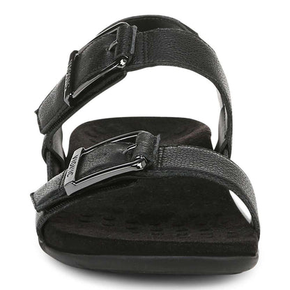 Reese Backstrap Sandal - Black Tumbled Leather