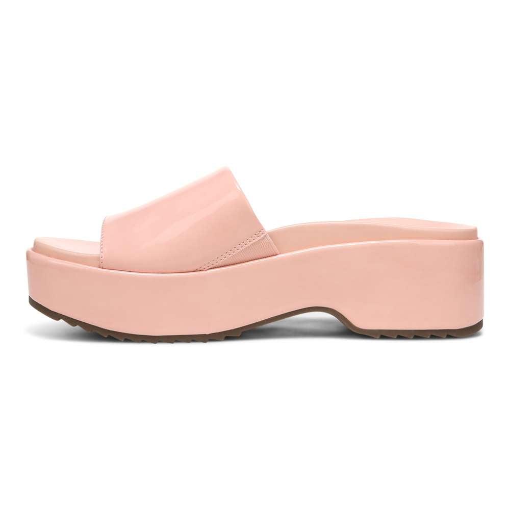 Trista Flatform Slide - Roze Patent