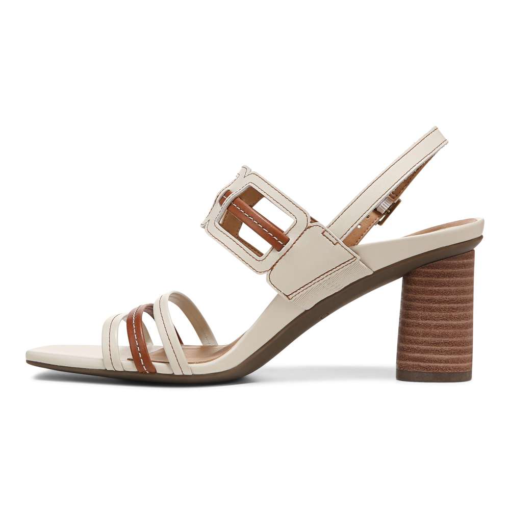 Zaphira Heeled Sandal - Cream Leather