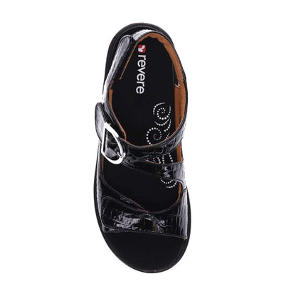 Barcelona Back Strap Sandal - Black Croc