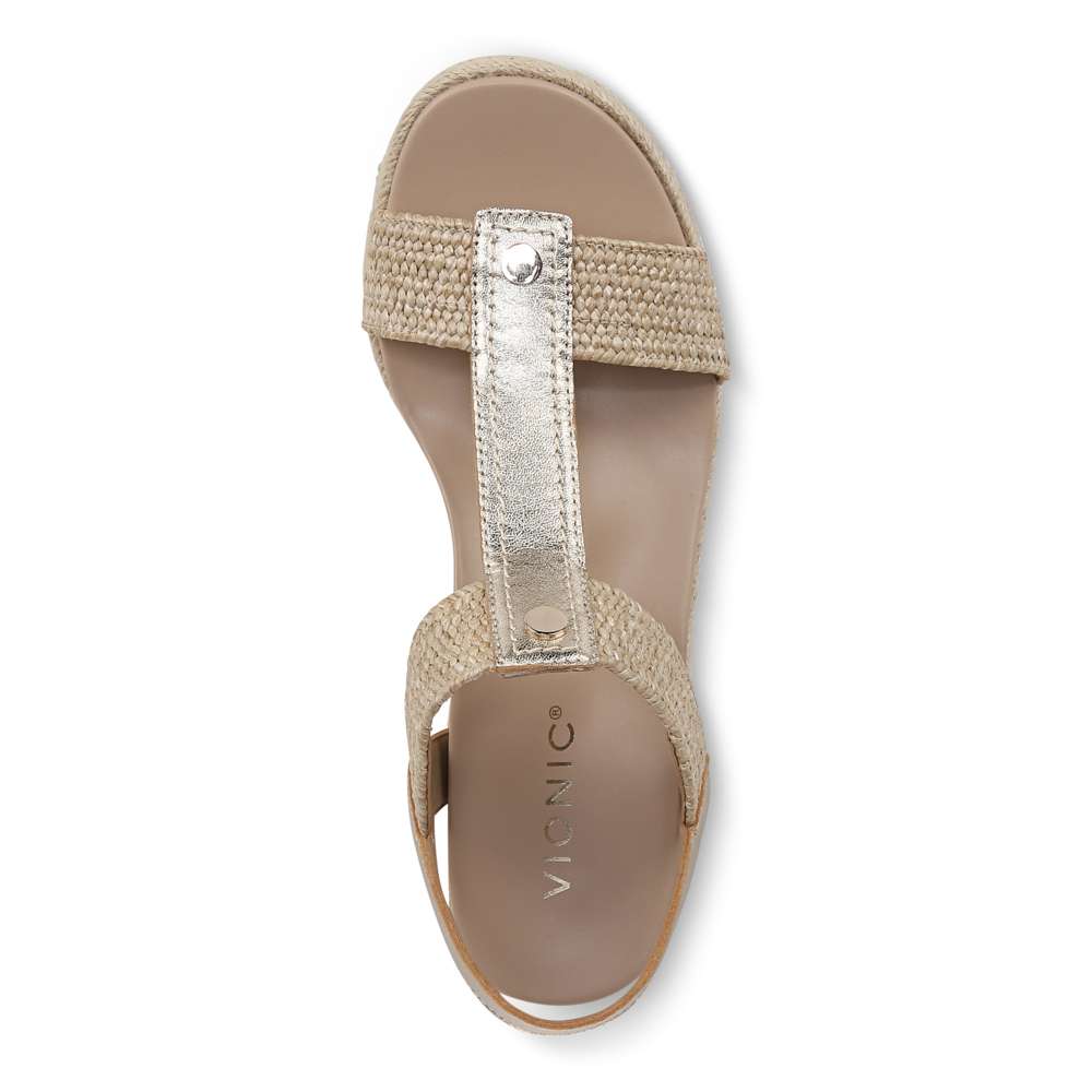 Calera Wedge - Gold Leather