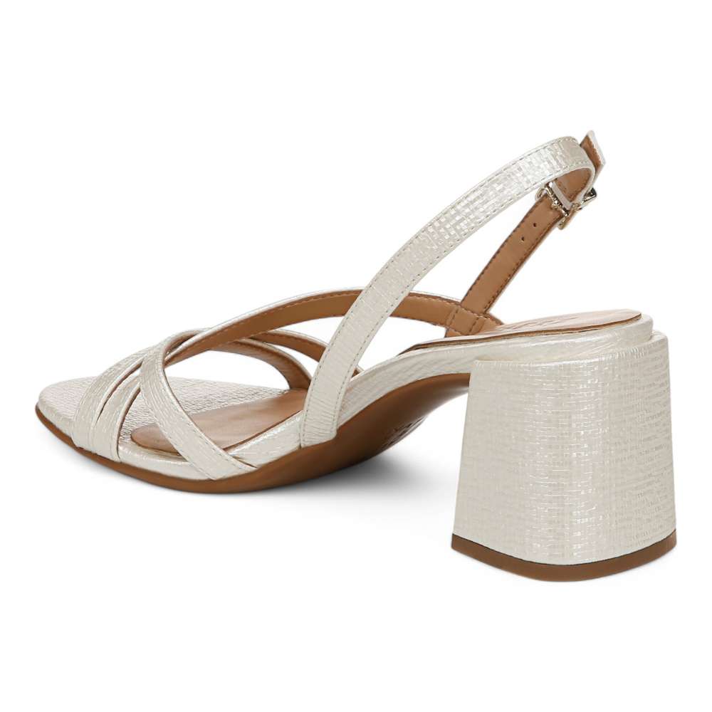 Demi Block Heel Dress Sandal - Pearl White