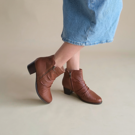 Lifestyle image for Haley Heeled Boot - Mocha