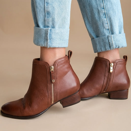 Lifestyle image for Houston Heeled Zip Boot - Mocha