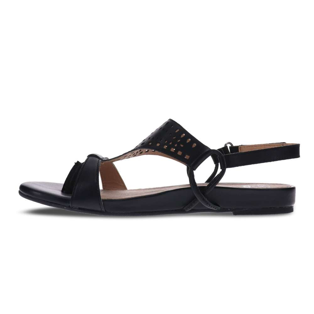 Maggie Flat Sandal - Black