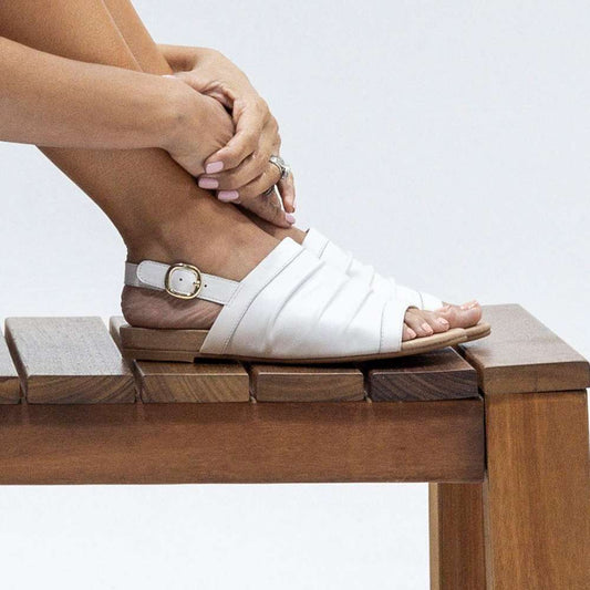 Lifestyle image for Mandy Flat Sandal - White