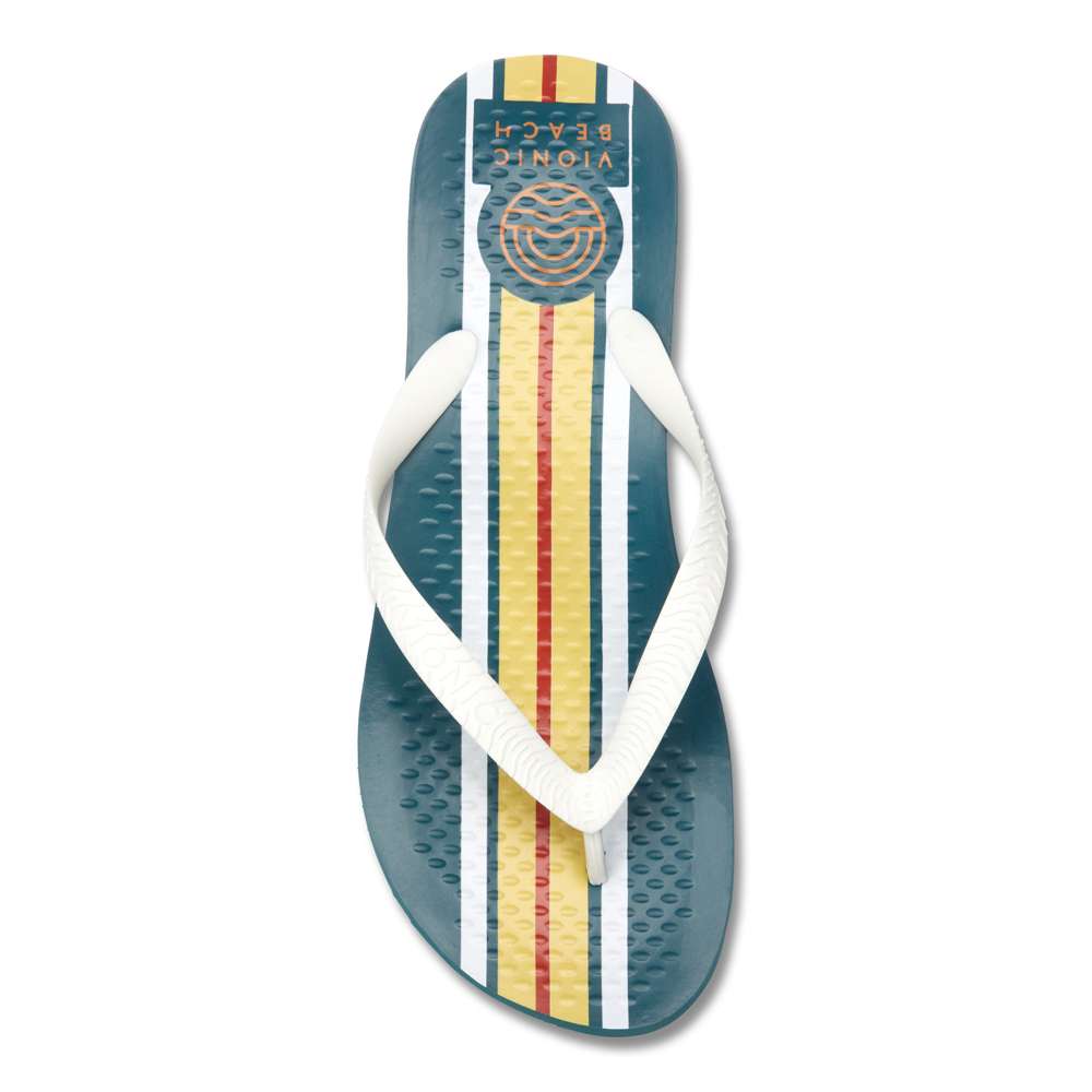 Beach Manly Toe Post Sandal Print - Teal