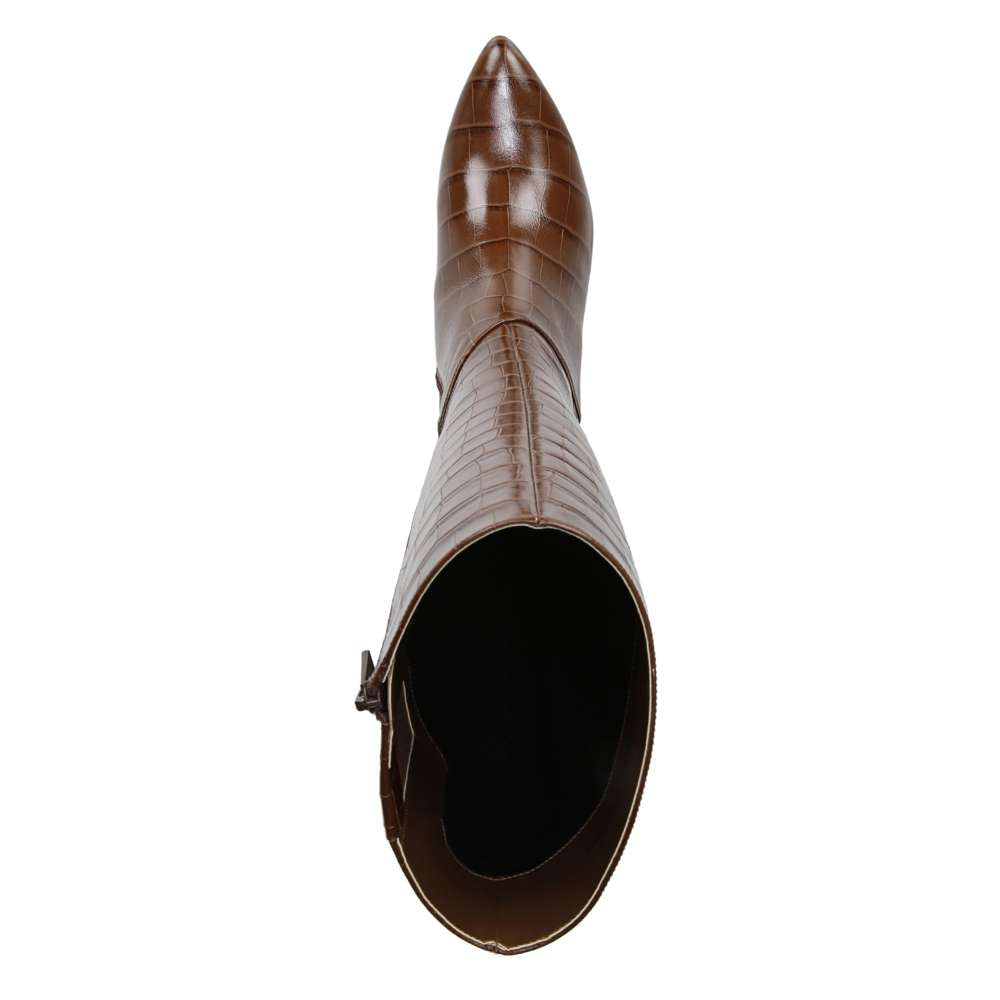 Melanie Tall Boot - Brown Croco