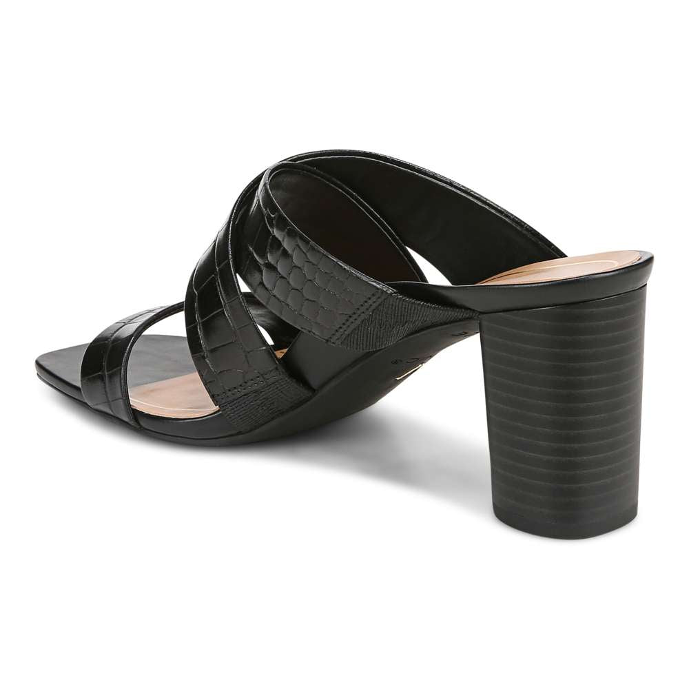 Merlot Heeled Sandal - Black Croc