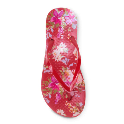 Noosa Print Toe Post Sandal - Red