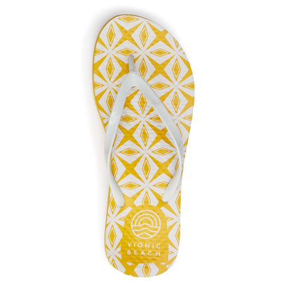 Noosa Print Toe Post Sandal - Yellow