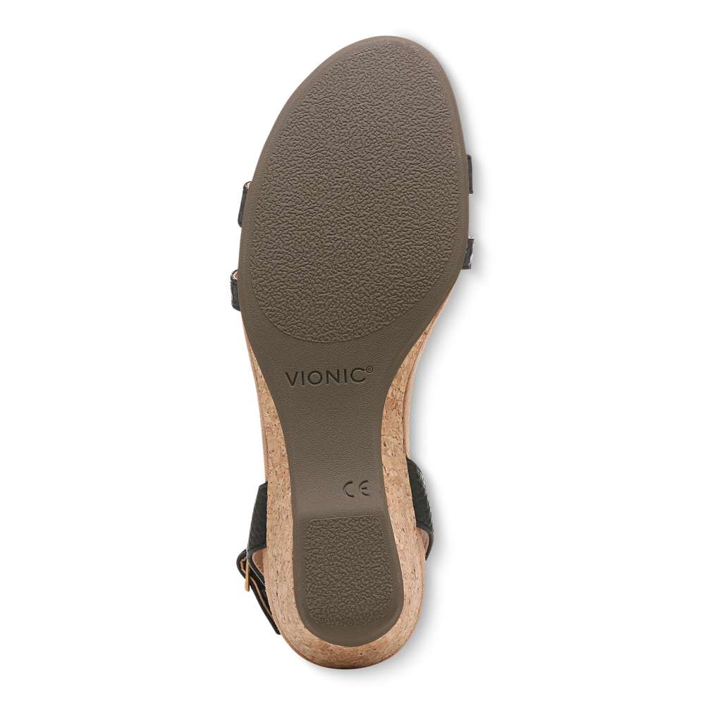 Orlanda Wedge Sandal - Black Pearl Snake